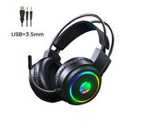 Shein Auriculares para juegos profesionales H100, altavoz con sonido envolvente, micrófono con reducción de ruido HD, iluminación RGB multicolor, diadema ad