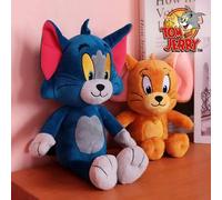 Shein Auténtica muñeca de peluche de Tom y Jerry de 23-32 cm, inspirada en la película, regalo de cumpleaños para niños, muñeco coleccionable de dibujos ani