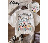 Shein Auténticos personajes de dibujos animados clásicos de Disney, Mickey, Donald Duck, Goofy y Minnie, ilustrados alrededor de un castillo, acompañados de