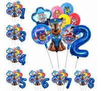 Shein Autorizado Set de 6 globos con temática de Patrulla Canina Aventura Valiente de Rescate y Búsqueda para decoración de fiesta de cumpleaños, 1 globo di