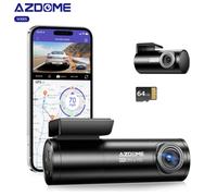 Shein AZDOME 4K Dashcam Cámara Coche Delantera y Trasera, Dashcam de Doble Lente para Coches con WiFi y GPS, Tarjeta SD de 64GB, 170° Gran Angular, Visión N