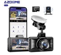 Shein AZDOME Cámara de Coche doble lente, WiFi Dash Cam Coche Delantera y Trasera 4K+1080P con Tarjeta SD de 64GB, Visión Nocturn, WDR, Sensor G, Monitor de