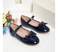 Shein Bailarinas plateadas con moño lindo para niñas, mocasines casuales poco profundos para niños mayores, zapatos escolares de baile para actuaciones, par