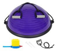 Shein Balón de equilibrio, Bosu bola, yoga, entrenador de equilibrio de 58 cm hasta 120 kg, media pelota de gimnasia, tabla de equilibrio con bomba y 2 band