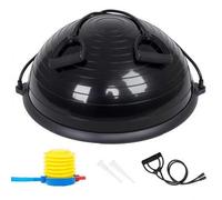 Shein Balón de equilibrio, Bosu bola, yoga, entrenador de equilibrio de 58 cm hasta 120 kg, media pelota de gimnasia, tabla de equilibrio con bomba y 2 band