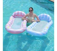 Shein Balsa flotante inflable para piscina, silla de descanso acuática con respaldo, hecha de material PVC engrosado, tela de malla transpirable que no te h