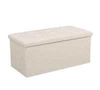Shein Banco otomano de almacenamiento, reposapiés, plegable, 76 x 38 x 38 cm, taburete de piel sintética, taburete rectangular de almacenamiento, asiento ac