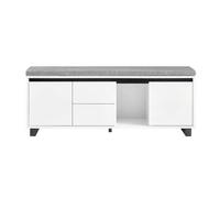 Shein Banco zapatero con asiento, armario zapatero, estante zapatero con asiento, banco de pasillo, arcón zapatero, arcón de almacenaje, estrecho, blanco, a