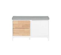 Shein Banco Zapatero de Entrada Banco de Almacenamiento con 1 Puerta y 2 Cajones 80 x 30 x 51 cm Blanco FSR167-WN ES