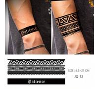 Shein Banda de tatuaje para el brazo de doble propósito - Negro - Patrón geométrico temporal para hombres y mujeres/parejas, de larga duración 3-7 días