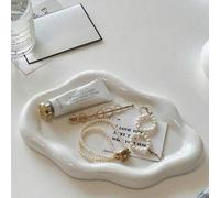 Shein Bandeja de almacenamiento de joyas de cerámica en forma de nube, placa de exhibición de perfume y accesorios, llave de entrada y artículo personal Org