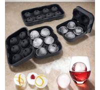 Shein Bandeja de Hielo de Bola de Silicona 4/6/8 Rejillas - Molde DIY Reutilizable para Vacaciones, Para Whisky, Cócteles & Café. Fácil de Soltar, Apilable.