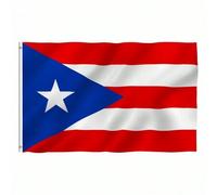 Shein Bandera de Puerto Rico de 3x5 pies, banderas de colgar impresas por ambos lados con ojales, material de poliéster resistente a los rayos UV y colores