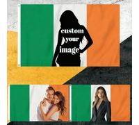 Shein Bandera irlandesa personalizada, bandera personalizada con foto/texto/logotipo, bandera talla grande gruesa y duradera, adecuada para decoración inter