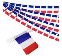 Shein Banderas pequeñas de Francia, banderines nacionales en cuerda, paquete de mini banderas del mundo para fiestas, eventos, aulas, jardín, festival, inau