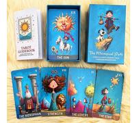 Shein Baraja de Cartas de Tarot Original, "The Whimsical Path", 78 Cartas de Tarot con Libro Guía, Estilo de Ilustración, Sabiduría Tradicional del Tarot, J
