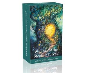 Shein Baraja de Cartas Oracle "Brujas del Bosque Iluminado por la Luna", diseño original, 54 cartas para guía, juegos de cartas, cartas de tarot