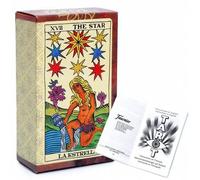 Shein Baraja de tarot clásica española Fournier de 78 cartas, color marrón, 22 arcanos mayores únicos y 56 cartas menores, incluye instrucciones