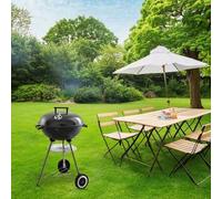 Shein Barbacoa Redonda Con Tapa 45Cm Diseño Redondo y Funcional | Barbacoa Redonda Con Tapa 45Cm Tapa Con Ventilación Ajustable, Fácil Montaje y Transport