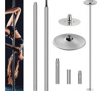 Shein Barra de pole dance de 45 mm de diámetro fabricada en acero inoxidable, regulable en altura de 2,35 a 2,74 m, barra de mesa de baile portátil y extraí