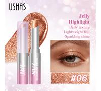 Shein Barra de sombra de ojos y iluminador USHAS, disponible en 6 colores, iluminador con brillo fino, textura de gelatina, aplicación suave, larga duración
