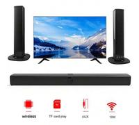 Shein Barra de sonido de 20W con subwoofer y reproductor de música en 3D, con conexión alámbrica e inalámbrica para sonido envolvente en el hogar, para orde
