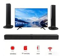 Shein Barra de sonido inalámbrica desmontable de 20W, 2.0 canales, altavoz de teatro en casa envolvente para TV, PC, teléfono, Plug & Play, reflejo de grave