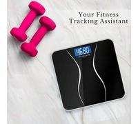 Shein Báscula digital inalámbrica para baño/báscula de peso corporal, panel de vidrio templado, con pantalla LCD - Unidades conmutables de libra/kilogramo,