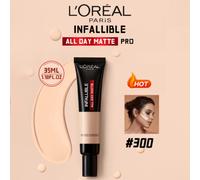 Shein Base de maquillaje líquida Infallible All Day Matte Pro n.° 300 10/35 ml, especialmente diseñada con doble control de sebo y 19 % de componentes matif
