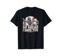 Shein Baseball Cat Team Mvp Go Ahead I Dare You Tribute Design T-ShirtFun American Cartoon T-Shirt Retro Street Fun Summer Fashion T-Shirt Printed T-Shirts