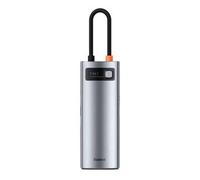 Shein Baseus Metal Gleam Series 7-in-1 Multifunctional Type-C HUB Docking Station Gray(Type-C to HDMI*1+USB3.0*2+USB-C*1+PD*1+SD/TF*1)