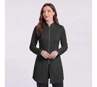 Shein Bata de laboratorio de manga larga con bolsillos y cremallera delantera, chaqueta de uniforme médico, uniforme de enfermera, uniforme de profesional d