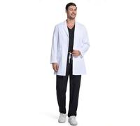 Shein Bata de laboratorio/uniforme de trabajo/uniforme médico con cuello vuelto y apertura frontal para hombres
