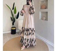 Shein Bata estilo de Oriente Medio a rayas para otoño/invierno, vestido de vacaciones y playa con diseño de bloque de color, cinturón de moda, tejido de par