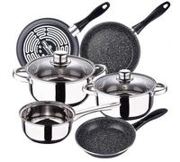 Shein Bateria de cocina 5 piezas SAN IGNACIO Cassel de acero inoxidable con juego de sartenes (18*20*24 cm) MAGEFESA K2 Gransasso en acero esmaltado. Envío