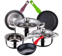 Shein Bateria de cocina 5 piezas SAN IGNACIO Cassel de acero inoxidable con juego de sartenes (18/22/26 cm) SAN IGNACIO Jolie en aluminio forjado. Envío gra