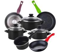 Shein Bateria de cocina 7 piezas MAGEFESA Kenia de acero vitrificado con juego de sartenes (18/22/26 cm) SAN IGNACIO Jolie de aluminio forjado. Magefesa. En