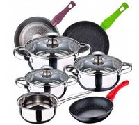 Shein Bateria de cocina 7 piezas SAN IGNACIO Faro de acero inoxidable con juego de sartenes (20/24/28 cm) SAN IGNACIO Jolie en aluminio forjado . Envío grat