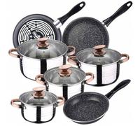 Shein Bateria de cocina 8 piezas SAN IGNACIO Nona con juego de sartenes (18/20/24 cm) MAGEFESA K2 Gransasso en acero esmaltado. Envío gratuito en 24/48 hora