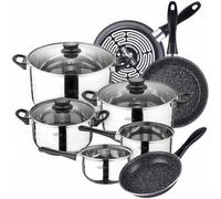 Shein Bateria de cocina 8 piezas SAN IGNACIO Toledo de acero inoxidable con juego de sartenes (18/20/24 cm) MAGEFESA K2 Gransasso en acero esmaltado. Envío