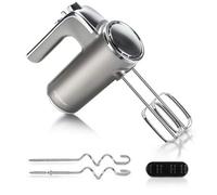 Shein Batidora de Varillas, Batidora Amasadora Repostería 400W, 5 Velocidades y Función Turbo, 2 Varillas Batidoras, 2 Ganchos y Soporte, Acero Inoxidable