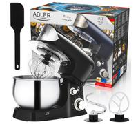 Shein Batidora planetaria ADLER AD 4226B de 1200 W, batidora eléctrica de pie con bol de acero inoxidable Inox de 3 L, control de 6 velocidades, función de