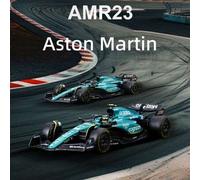 Shein Bburago 1:43 Modelo de auto de carreras del Aston F1, modelo de automóvil de simulación de carreras de fórmula de aleación de 2023 con accesorios