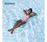Shein Bestway 43839 Tumbona flotante para tomar el sol, 1.40 M X 87cm Hamaca flotante de malla PVC, Sofá flotante, Cojín flotante para playa, Flotador para