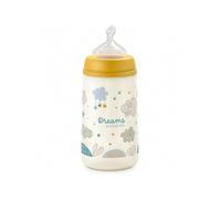 Shein Biberón, Tetina Anatómica de Silicona, Anticólico, Flujo Medio 270ml (0-6). Suavinex-Amarillo