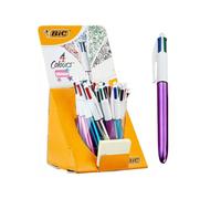 Shein Bic 4 colours shine expositor de 20 boligrafos de bola retractil - punta media de 1.0mm - tinta con base de aceite - cuerpo de colores metalicos surti