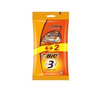 Shein Bic sensitive 3 pack de 4+2 maquinillas de afeitar desechables de 3 hojas - tira lubricante con aloe vera