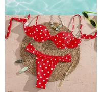 Shein Bikini de mujer, conjunto de moda con lunares marrón & amarillo / salida / fitness / casual / Y2K / conjunto de vacaciones / festival de música ropa d