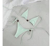 Shein Bikini de mujer sexy de unicolor oficial con estampado de polo
