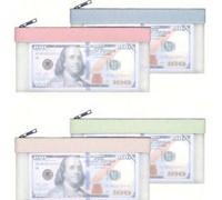Shein Billetera con cremallera, sobre para efectivo, bolsa de dinero, bolsa de depósito bancario transparente, bolsa de banco, bolsa para monedas para colec